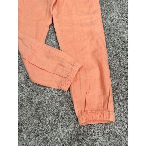 Athleta Cabo Linen Jogger Pants Women’s 8 M peach orange drawstring pockets - Picture 10 of 11